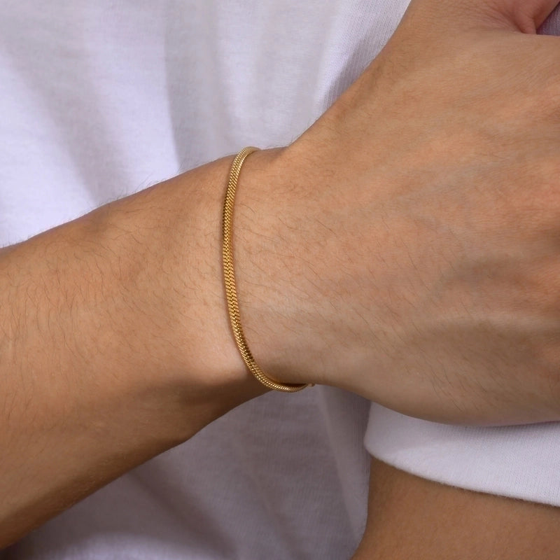 Minimalist Solid Color 201 Stainless Steel Bracelets In Bulk