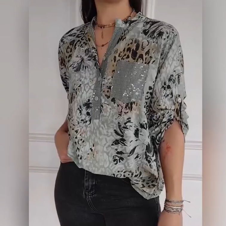 💥Hot Sales-49% OFF🍃Women's Casual Half Button Printed Shirt