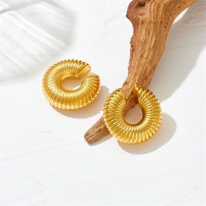 1 Pair Minimalist Classic Style C Shape U Shape Plating Titanium Steel Titanium Steel 18K Gold Plated Ear Cuffs