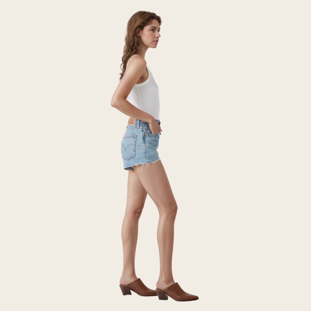 Mid Rise Straight Fit Shorts