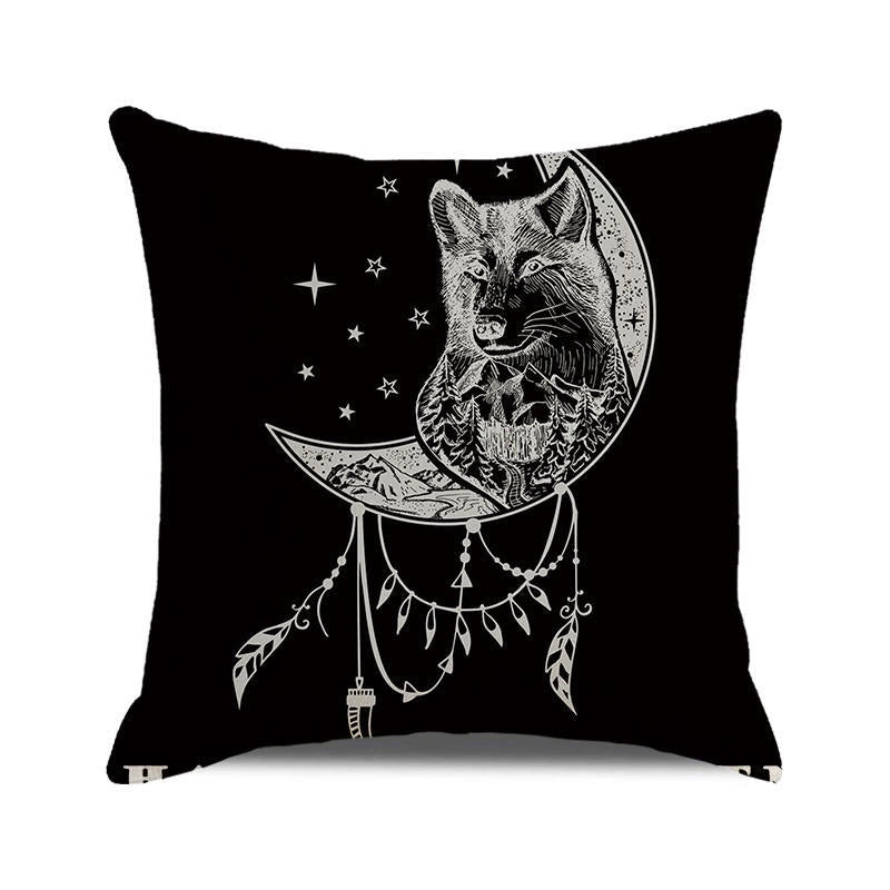 Halloween Retro Punk Palm Skull Cotton Pillow Cases Couch & Sofa Decor