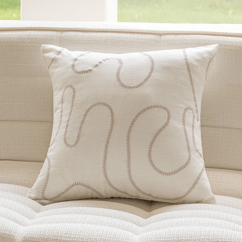 Linen Sofa Pillow Case  Modern Simple Model Room Living Room Pillow Bedside Cushion Waist Pillow Case
