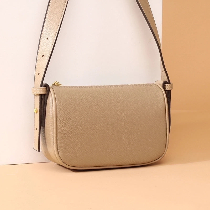 Women's Leather Solid Color Vintage Style Square Zipper Square Bag