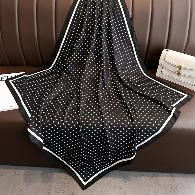 Women's Casual Vacation Minimalist Polka Dots Polyester Satin Printing And Dyeing Printing Silk Scarf