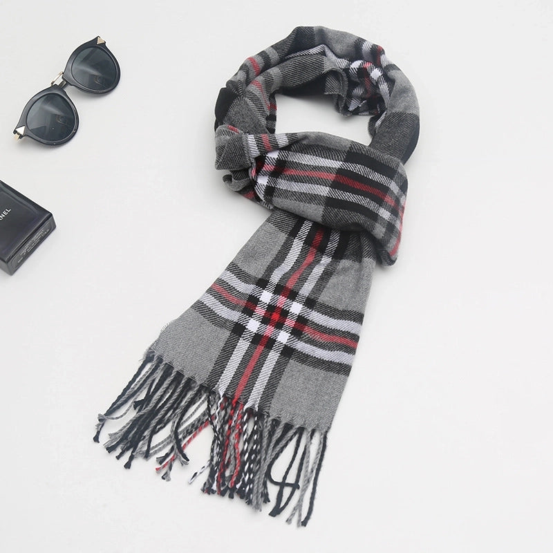 New Couple Plaid Scarf Parent-child Scarf Autumn And Winter Men's And Women's New Cashmere Plaid Color Matching Shawl