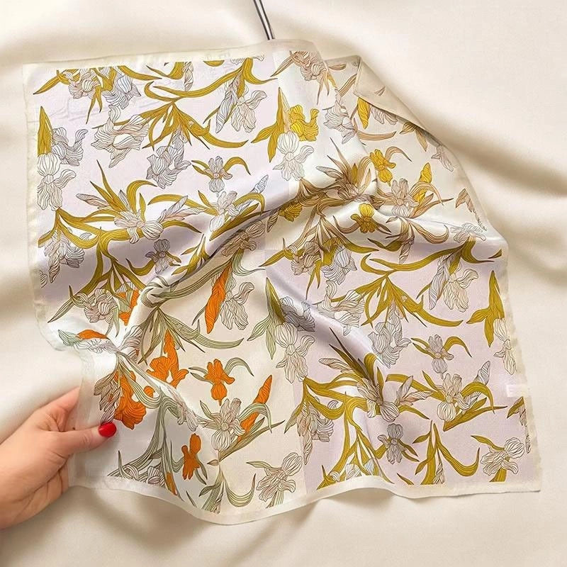 Women's Casual Elegant Minimalist Printing Satin Printing Silk Scarf