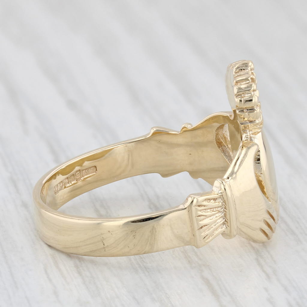 Irish Claddagh Ring 10k Yellow Gold Size 11 Wedding Band