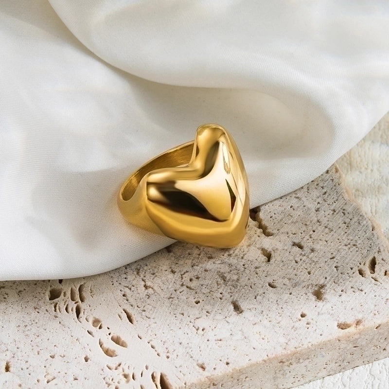 2 Pieces IG Style Minimalist Geometric 304 Stainless Steel 18K Gold Plated Plating Stainless Steel Rings