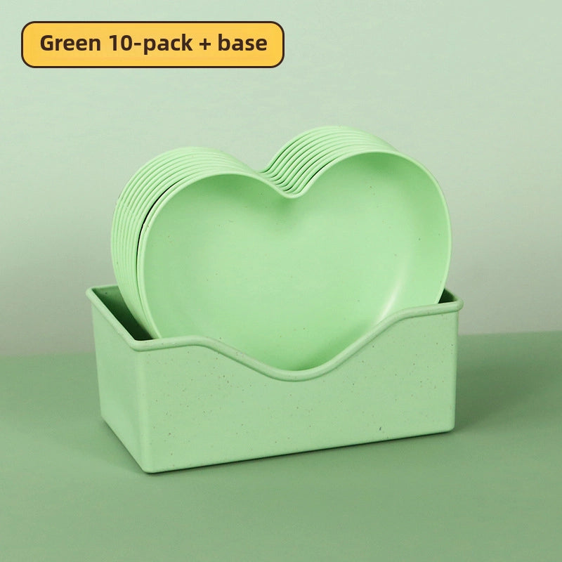 Source Creative Thickened Plastic Peach Heart-shaped Bone-spitting Plate Dist Plate Fruit Plate Nut Snack Plate
