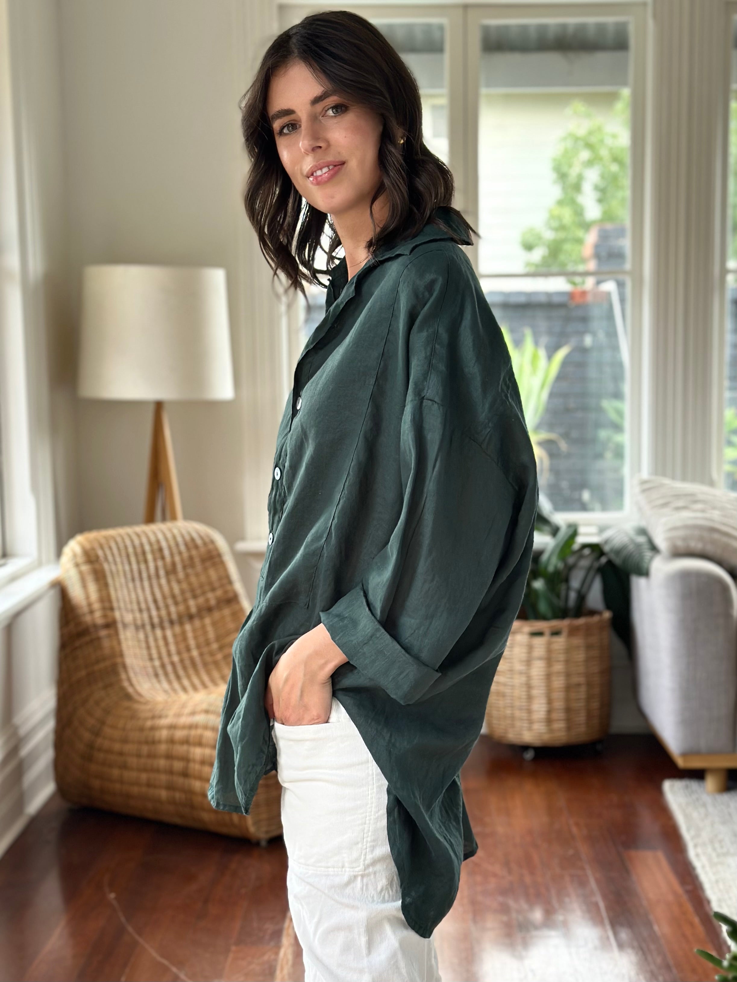 megan shirt - forrest linen