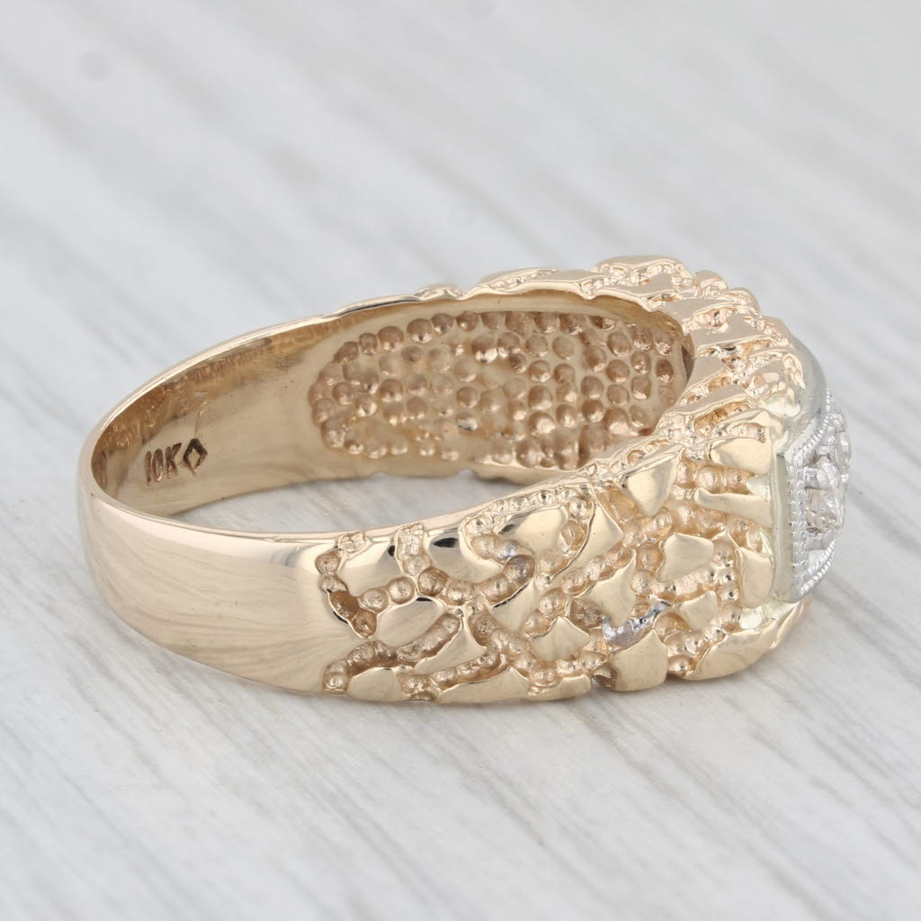 0.25ctw Diamond Men's Ring 10k Yellow Gold Size 10.25 Wedding Band