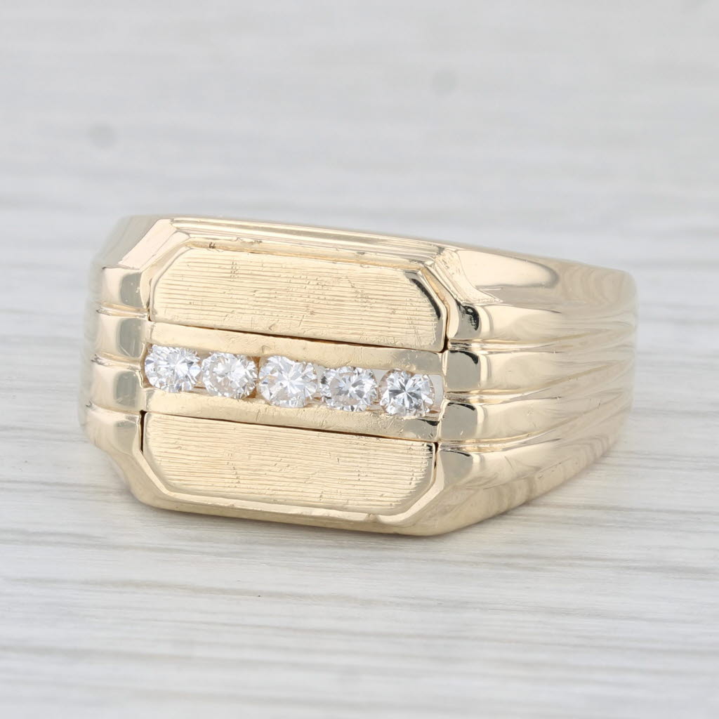 0.20ctw Diamond Men's Ring 14k Yellow Gold Size 9