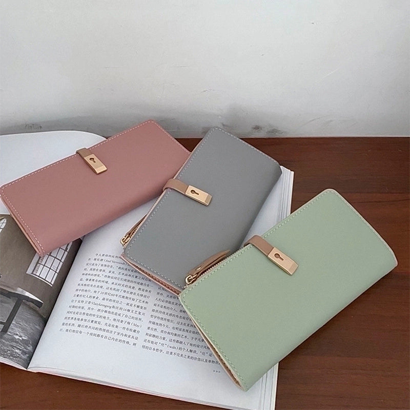 Women's All Seasons Pu Leather Solid Color Fashion Square Zipper Long Wallet
