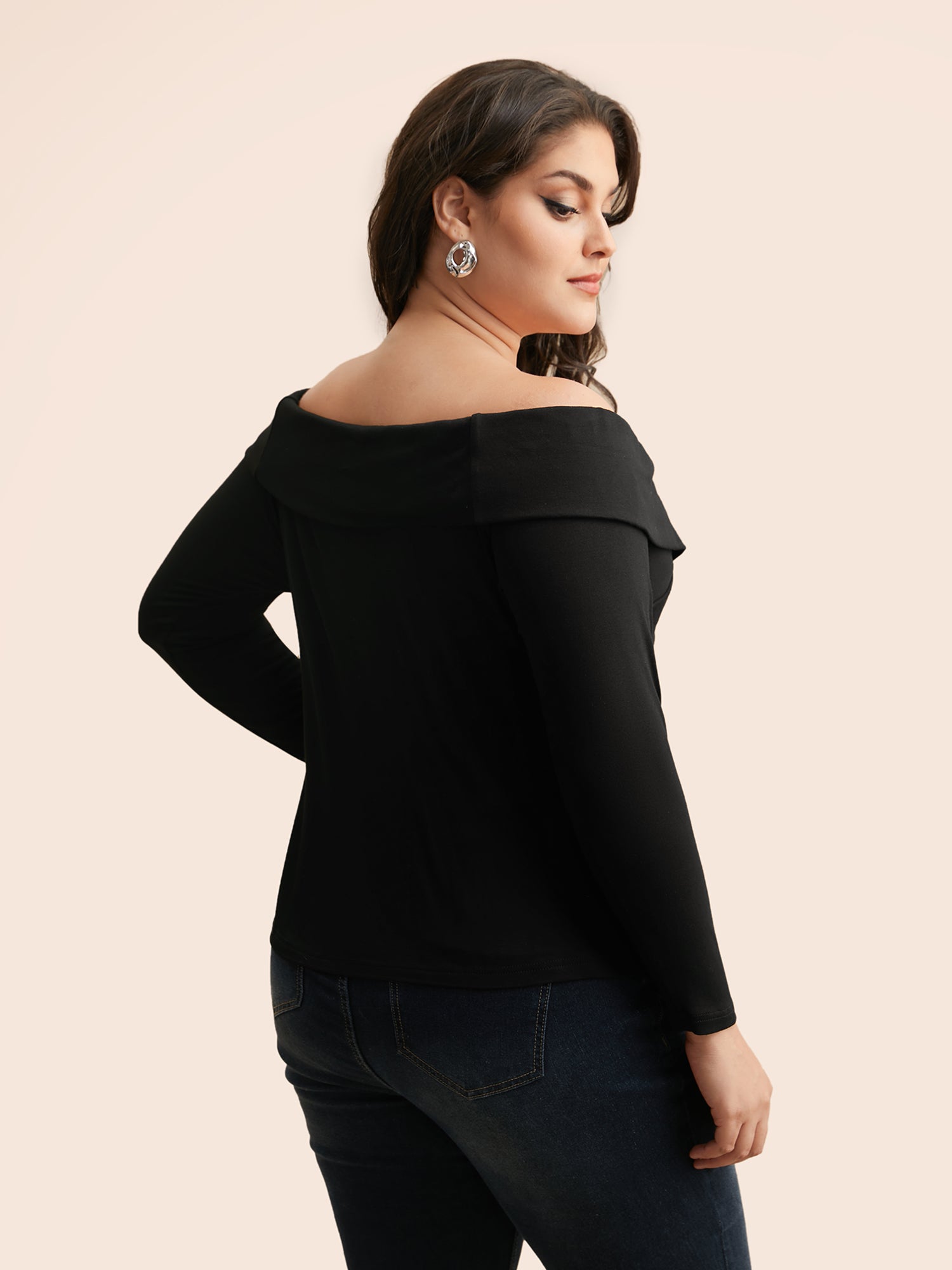 Off Shoulder Twist Front Knit Top