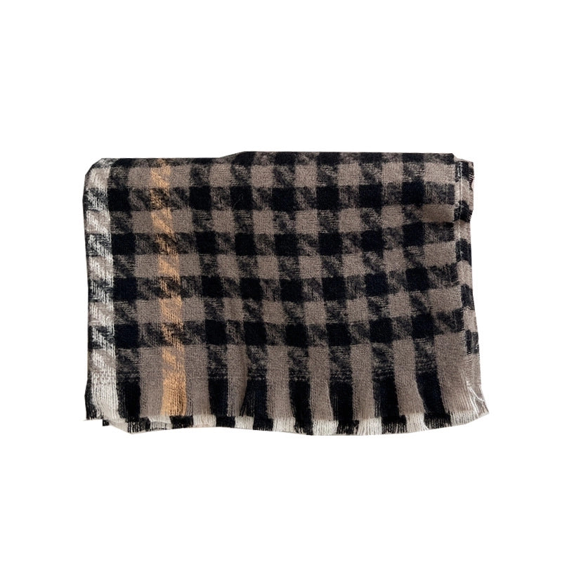 New Contrast Color  Scarf Women's Casual Fashion Texture Shawl National Fashion Warm Scarf