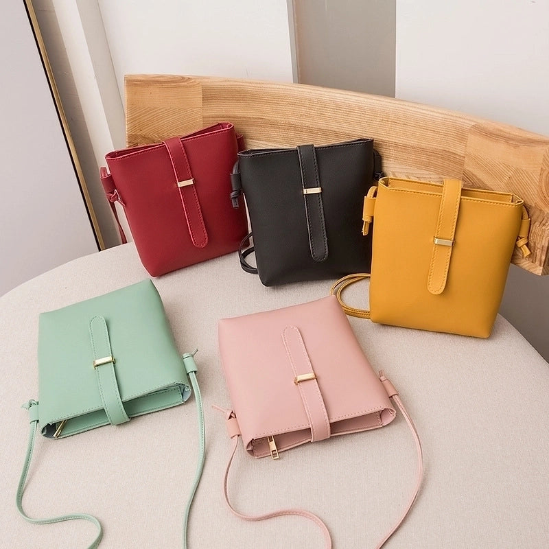 Spring New Solid Color Shoulder Messenger Mobile Phone Bag