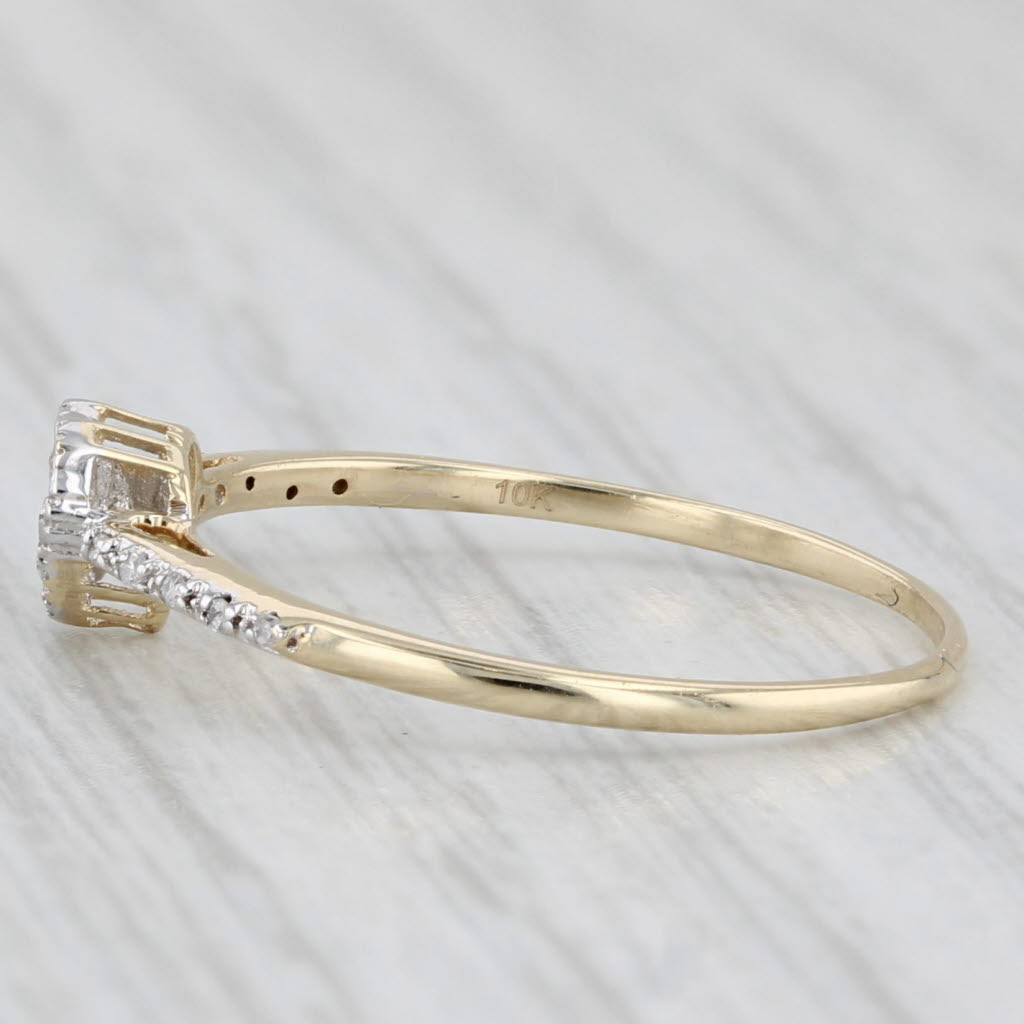 0.10ctw Small Diamond Heart Ring 10k Yellow Gold Size 7 Promise