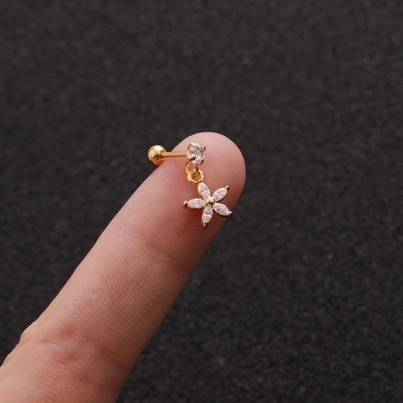 Ear Cartilage Rings & Studs Minimalist Flower 316L Stainless Steel  Copper
