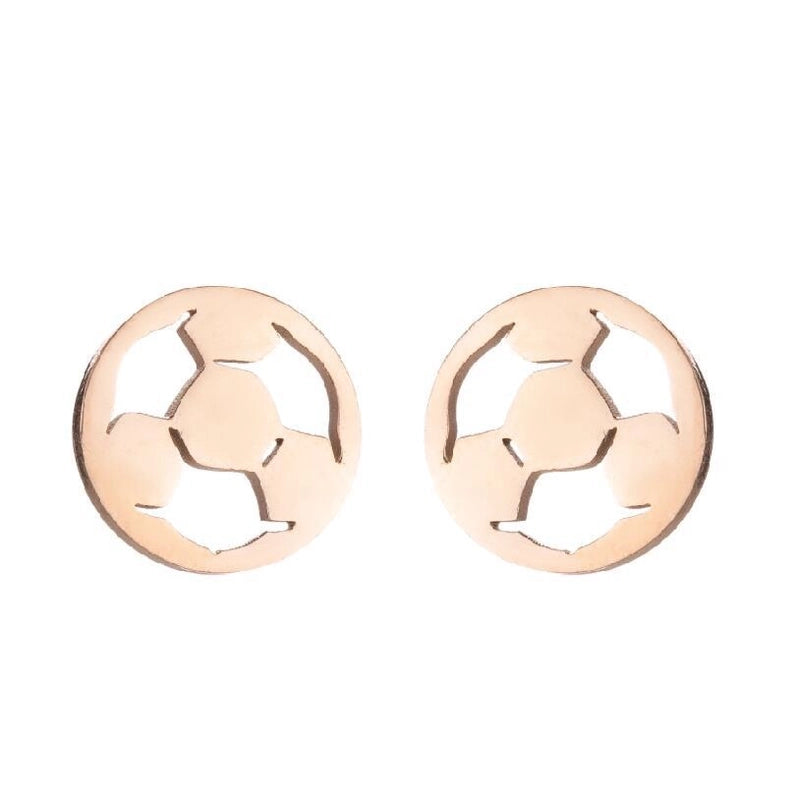 Minimalist Letter Skates Ball Stainless Steel Plating Hollow Out Ear Studs 1 Pair