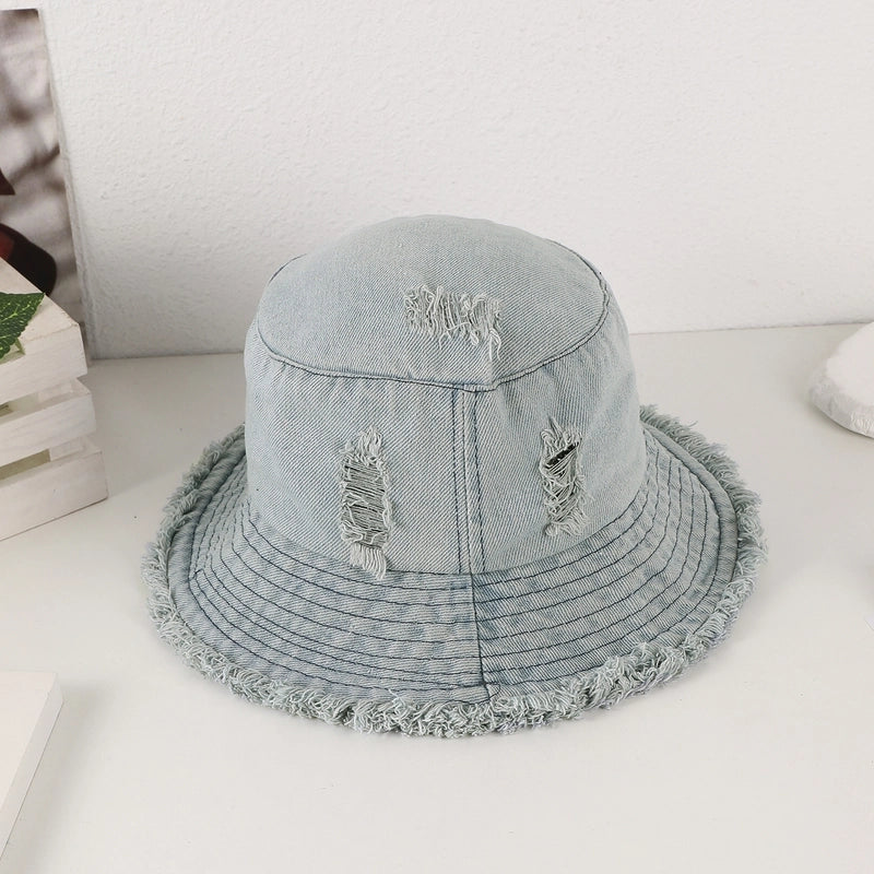 Women's Vintage Style Commute Solid Color Curved Eaves Bucket Hat