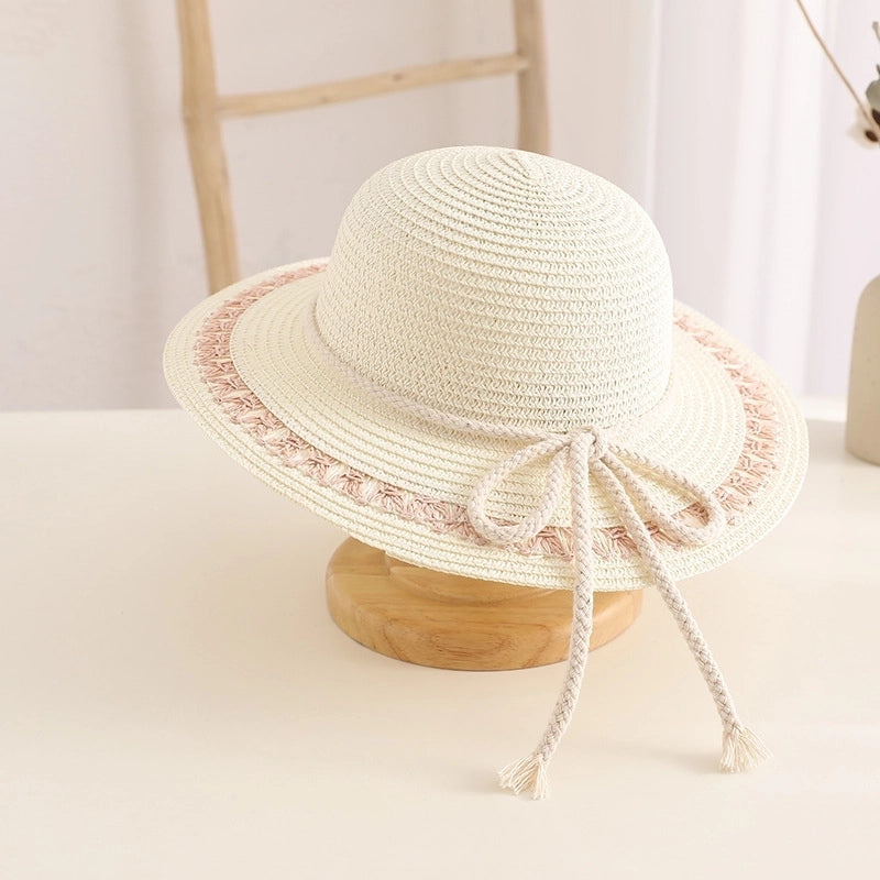 Women's Minimalist Bow Knot Flat Eaves Straw Hat