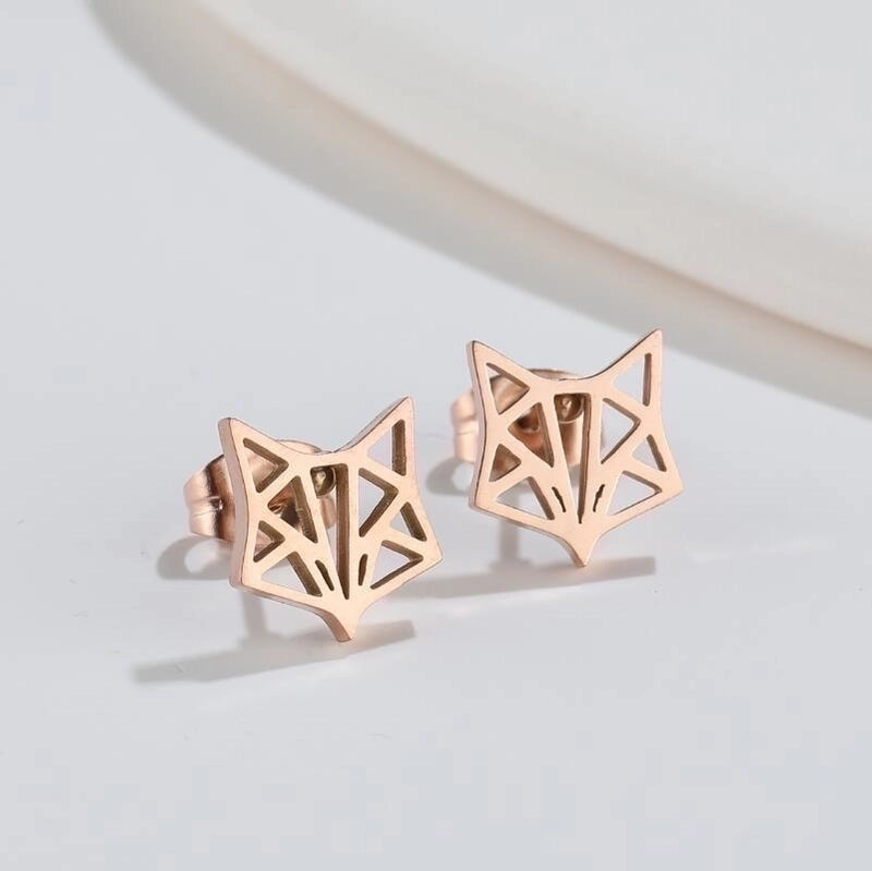 1 Pair Minimalist Animal Plating 304 Stainless Steel 18K Gold Plated Ear Studs