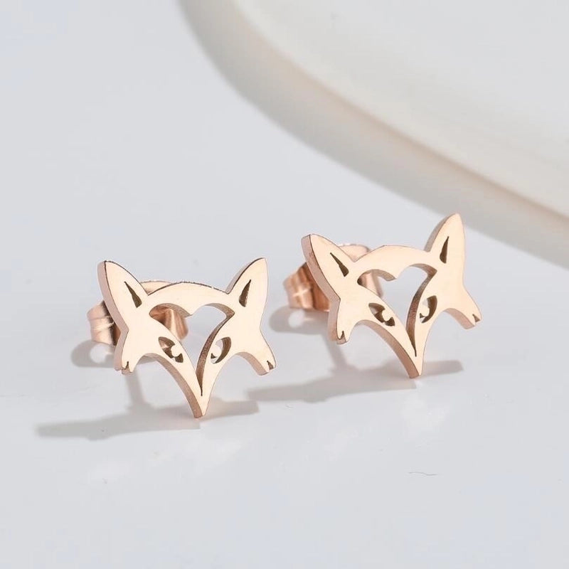 1 Pair Minimalist Animal Plating 304 Stainless Steel 18K Gold Plated Ear Studs