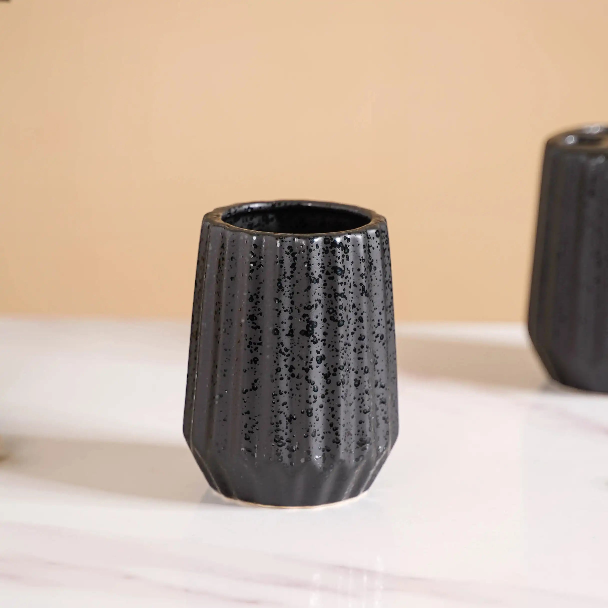 All Black Ceramic Bathroom Set Of 3
