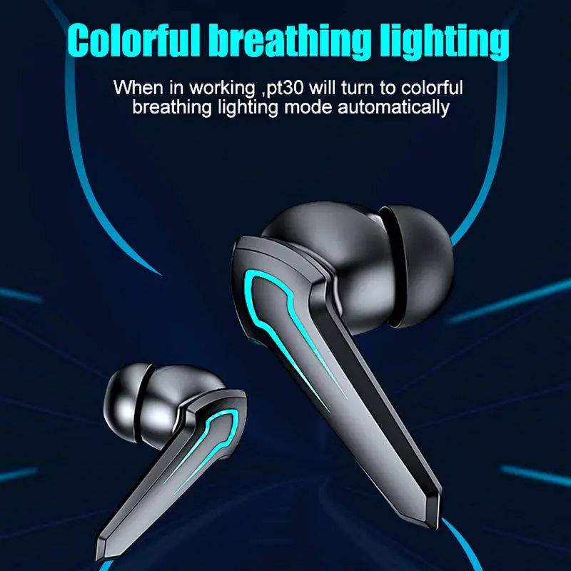 2024 Audifonos P30 Gaming Headset Rgb Breathing Light Low Latency Tws Hifi Bass Earbud Wireless In-ear Earphone