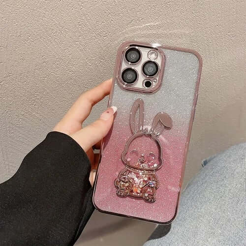 Gradient Glitter Quicksand Rabbit Case Cover For iPhone