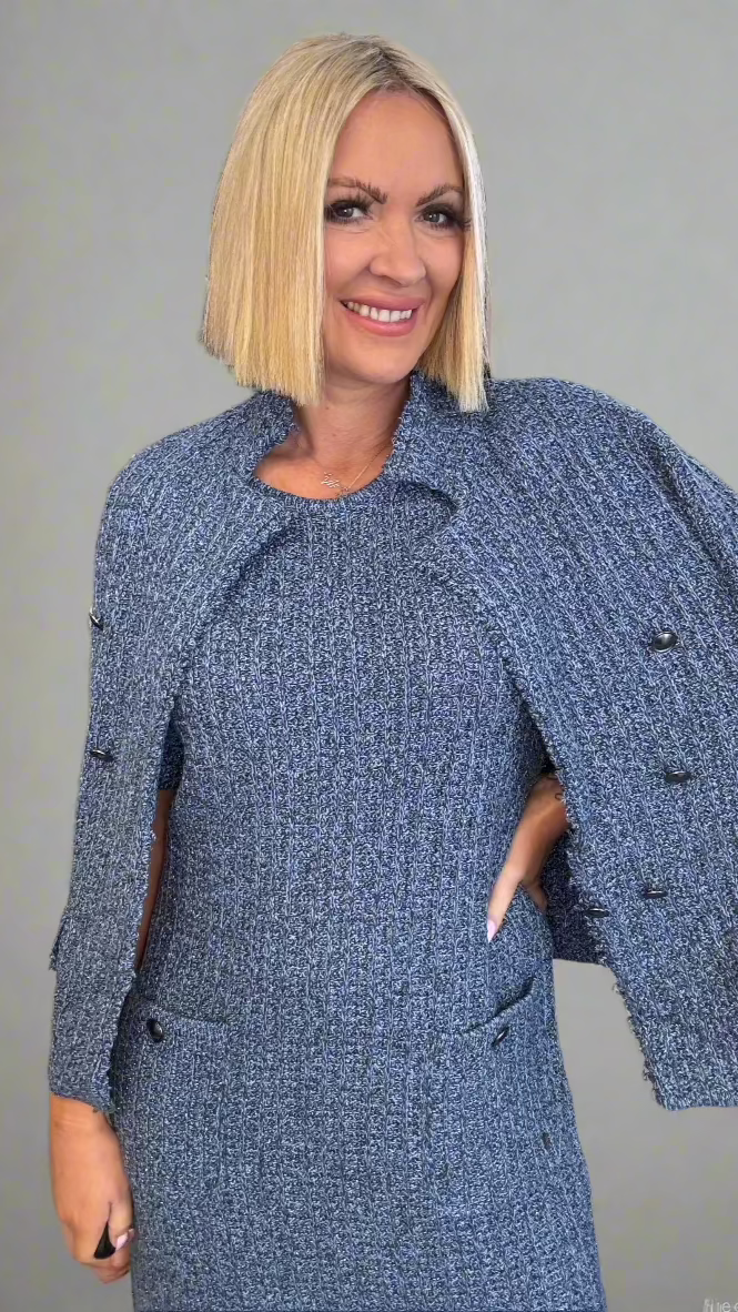 Round Neck Dress - Indigo