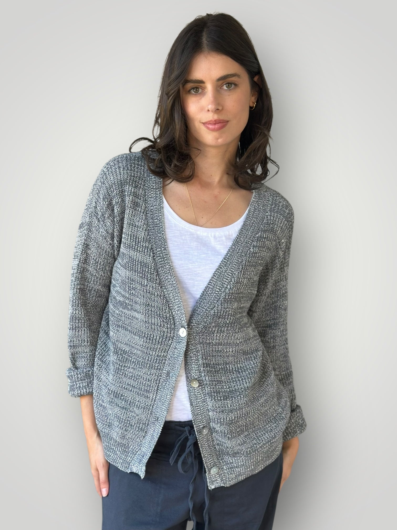 lucas cardi - grey/white mix  cotton