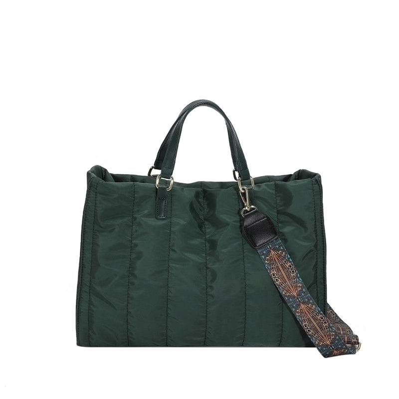 Women's Medium Nylon Solid Color Streetwear Zipper Tote Bag
