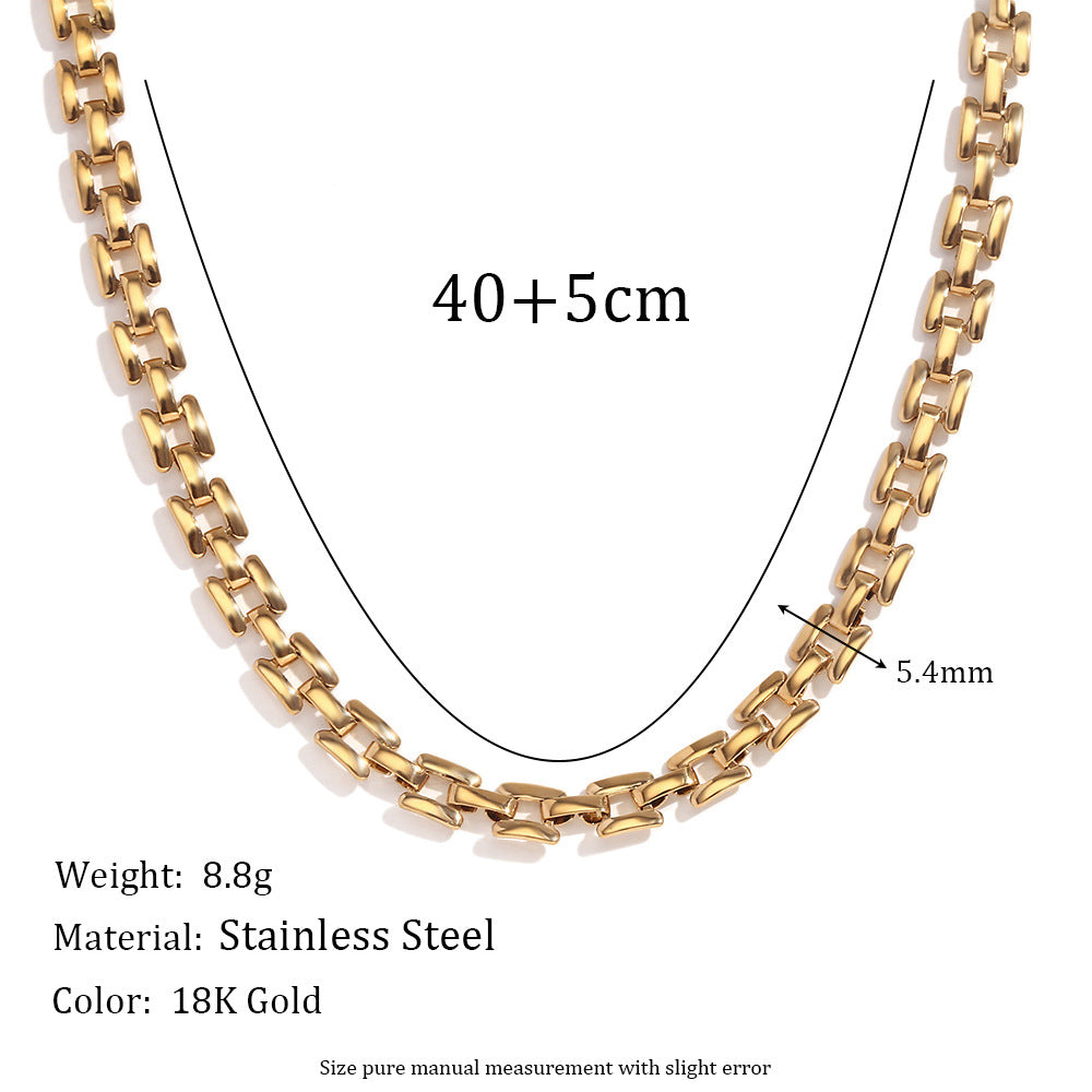 Minimalist Quadrilateral Circle Geometric Stainless Steel 18K Gold Plated Necklaces