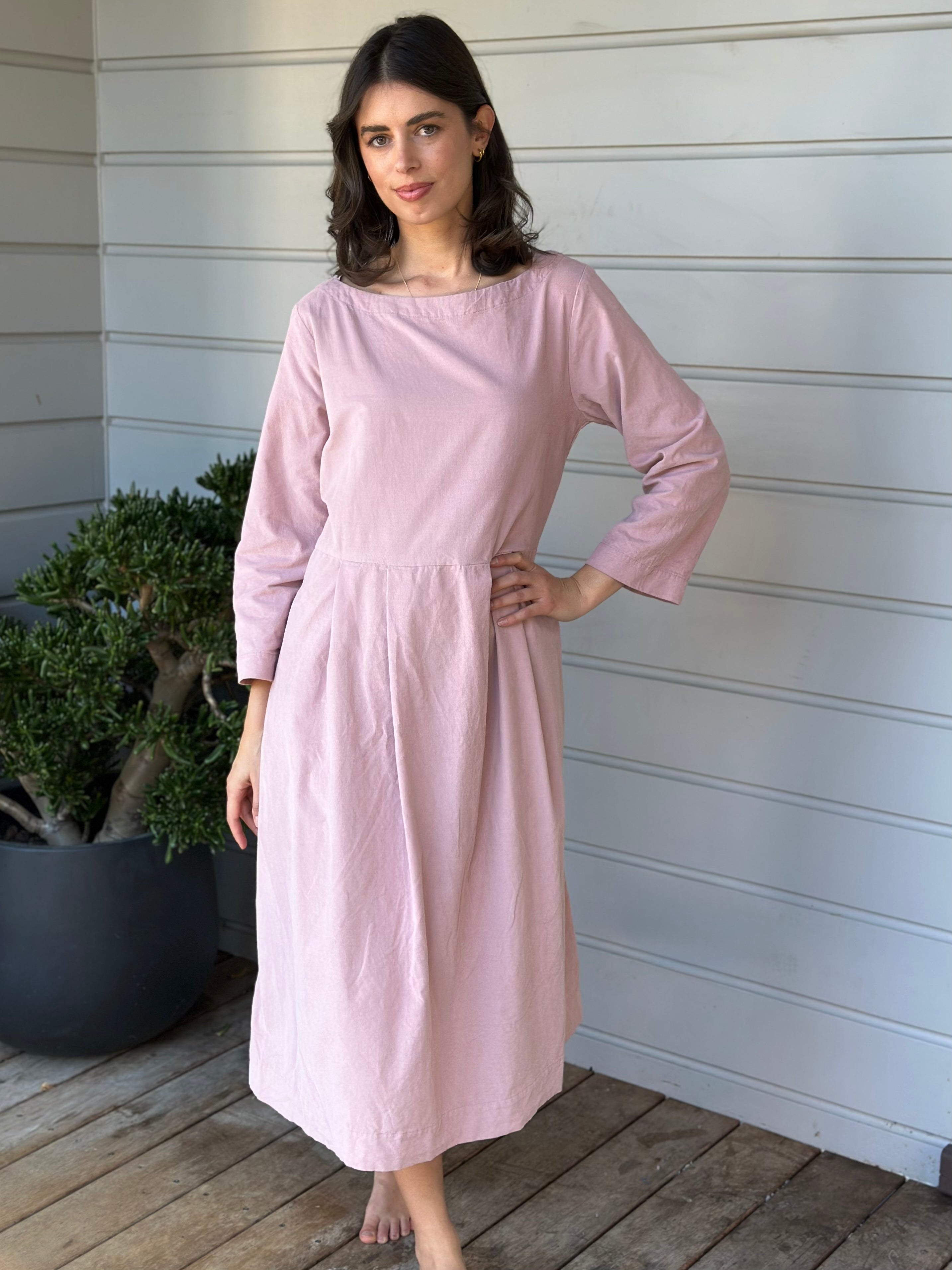 laura dress - dusty pink cord