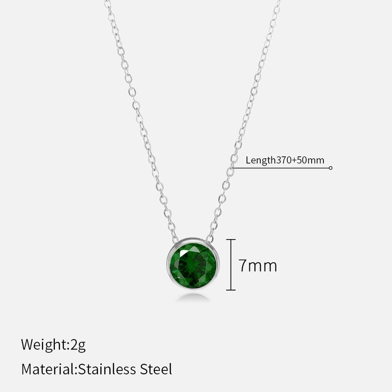 Minimalist Round 304 Stainless Steel Rhinestones Plating Stainless Steel Necklaces