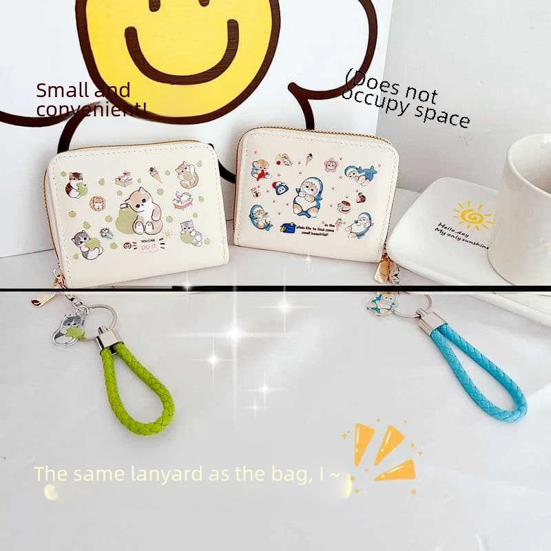 Wallet Card Bag Integrated Cute Women's Cat Cat Cartoon Large Capacity Small Korean Style Anti-degaussing