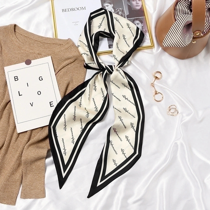 Women's Sweet Printing Geometric Satin Silk Scarf