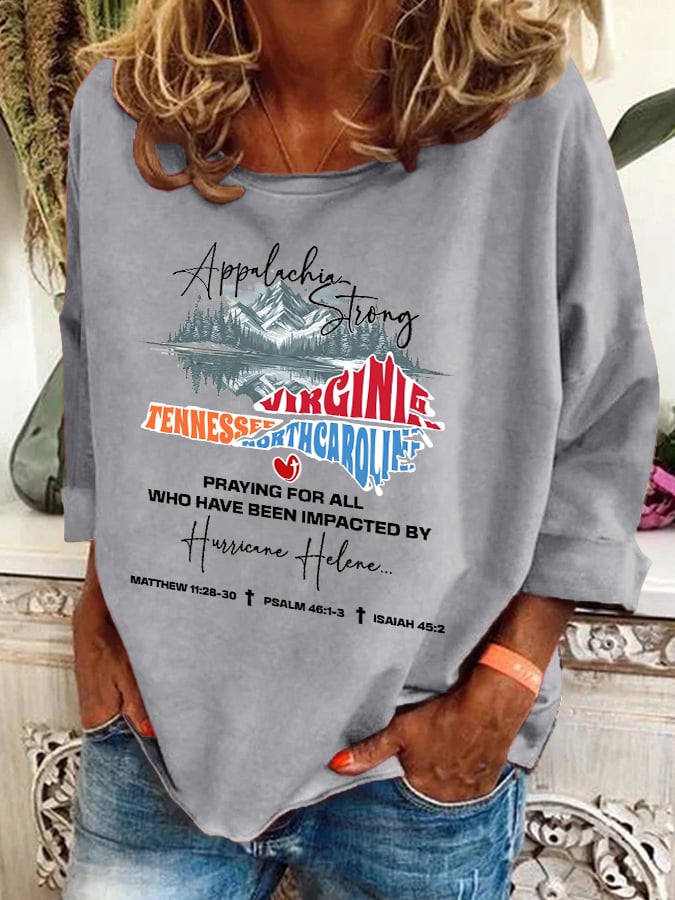 Women's Hotspot Hurricane Helen Disaster Relief Printed Casual Sweatshirt