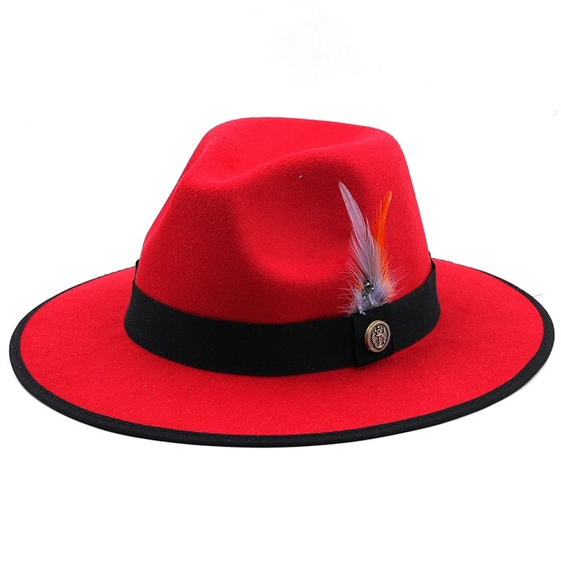 Unisex Fashion Solid Color Flat Eaves Fedora Hat