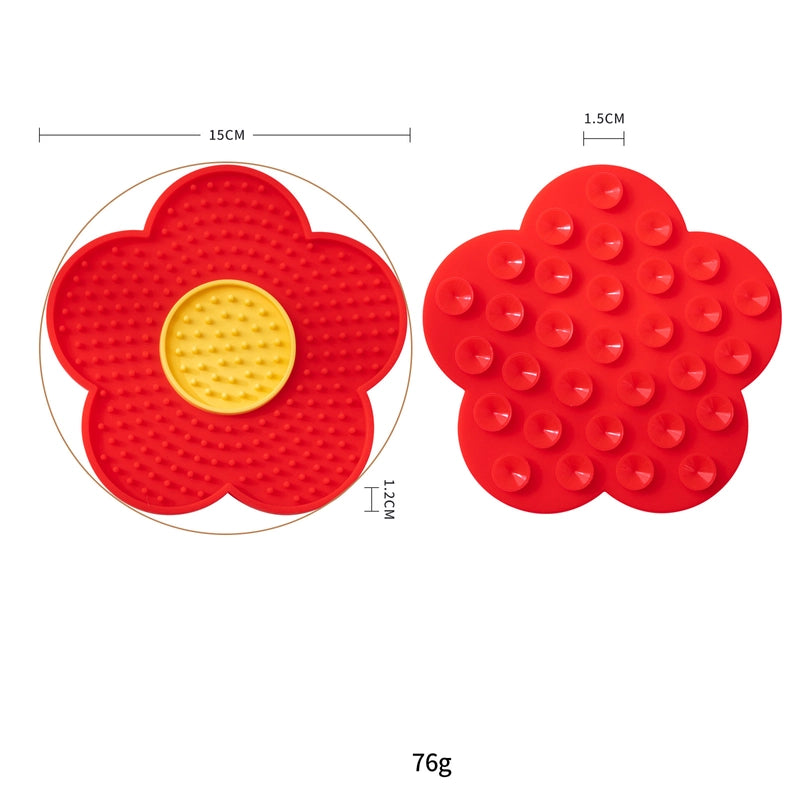 New Pet Lick Pad Sunflower Two-color Silicone Pet Lick Plate Cute Cat Dog Pet Supplies