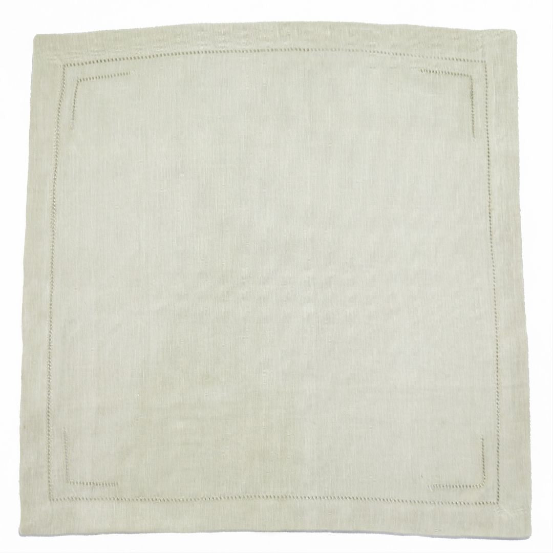 Natural 100% Linen Incomplete Hemstitch Napkins