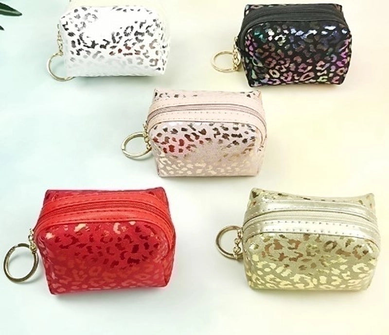 Women's Leopard Corduroy Zipper Coin Purses