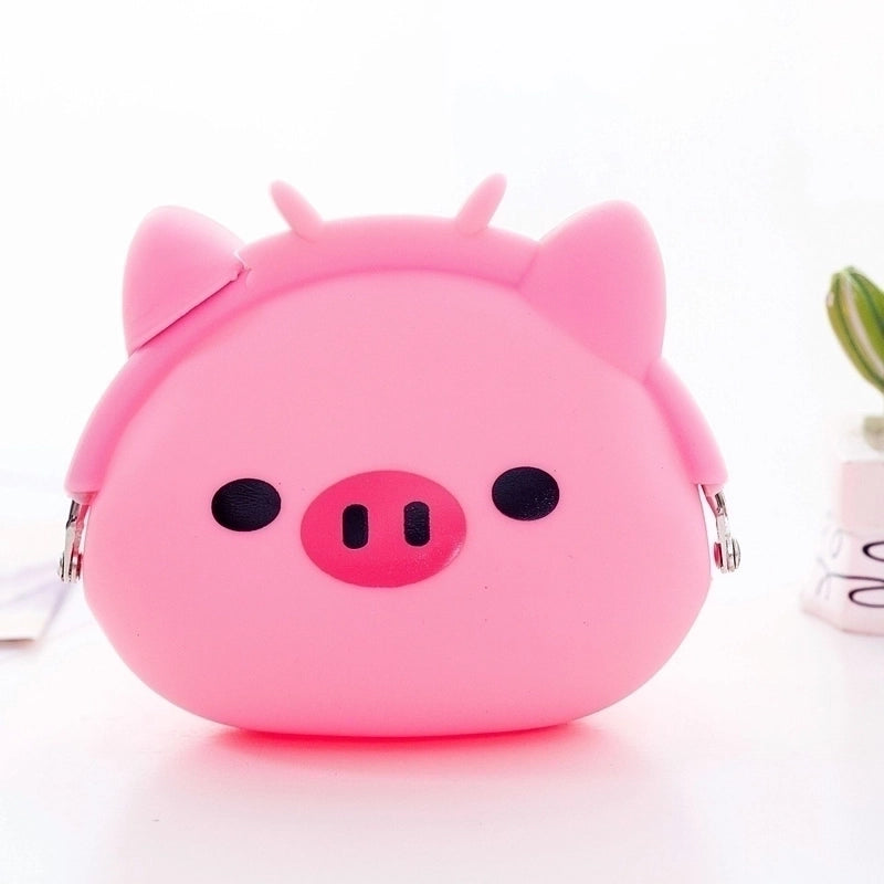 2 Pieces Women's Animal Silica Gel Buckle Coin Purses