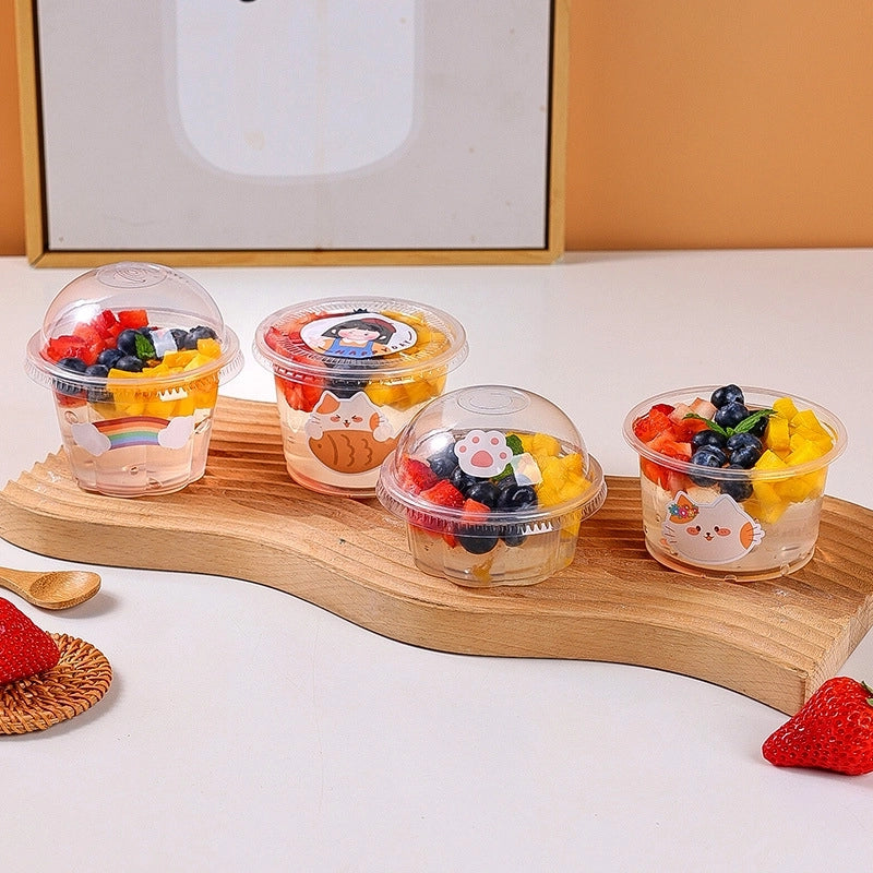 Ice Powder Special Bowl Disposable Pudding Double Skin Milk Mousse Cup Jelly Packaging Commercial High Temperature Resistant Dessert With Lid