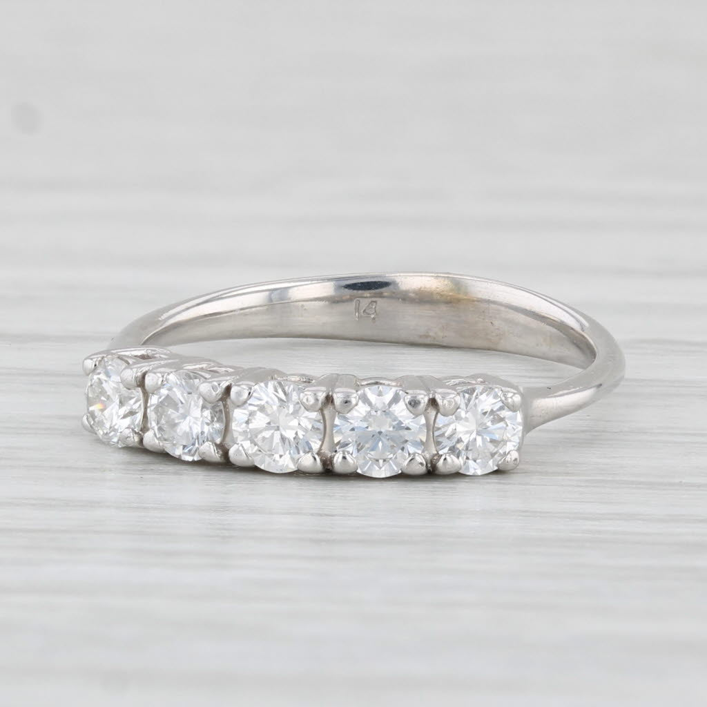 0.53ctw Diamond Wedding Ring 14k White Gold Size 4.5 Stackable Band