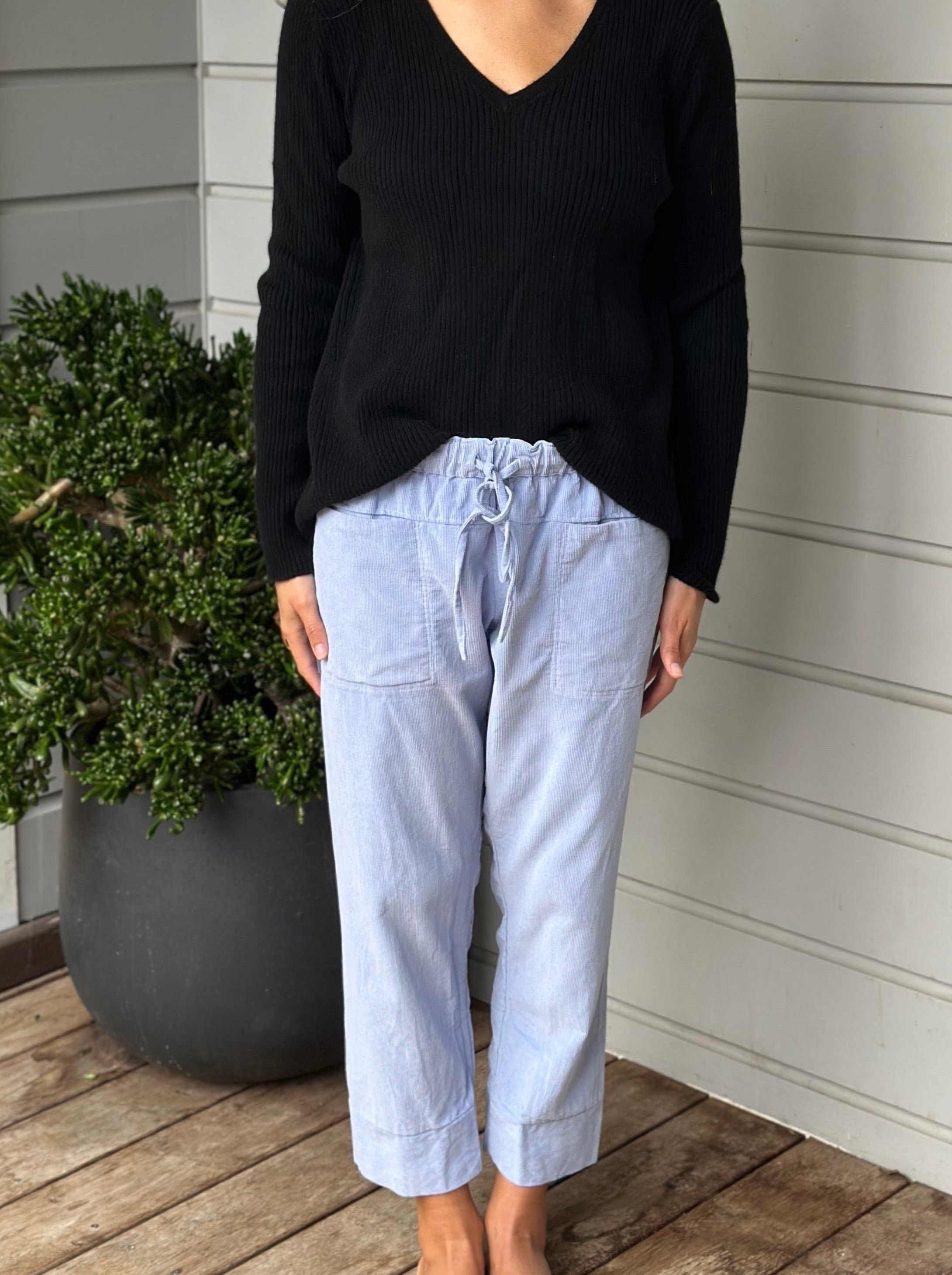 darcy pants - soft blue cord