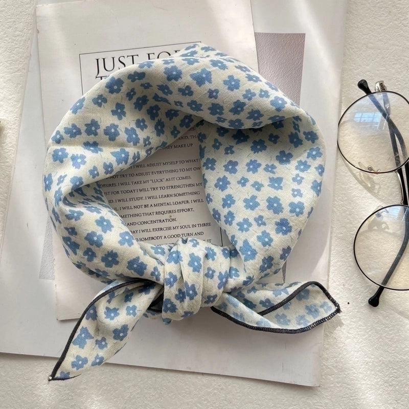Women's Sweet Flower Cotton Silk Scarf