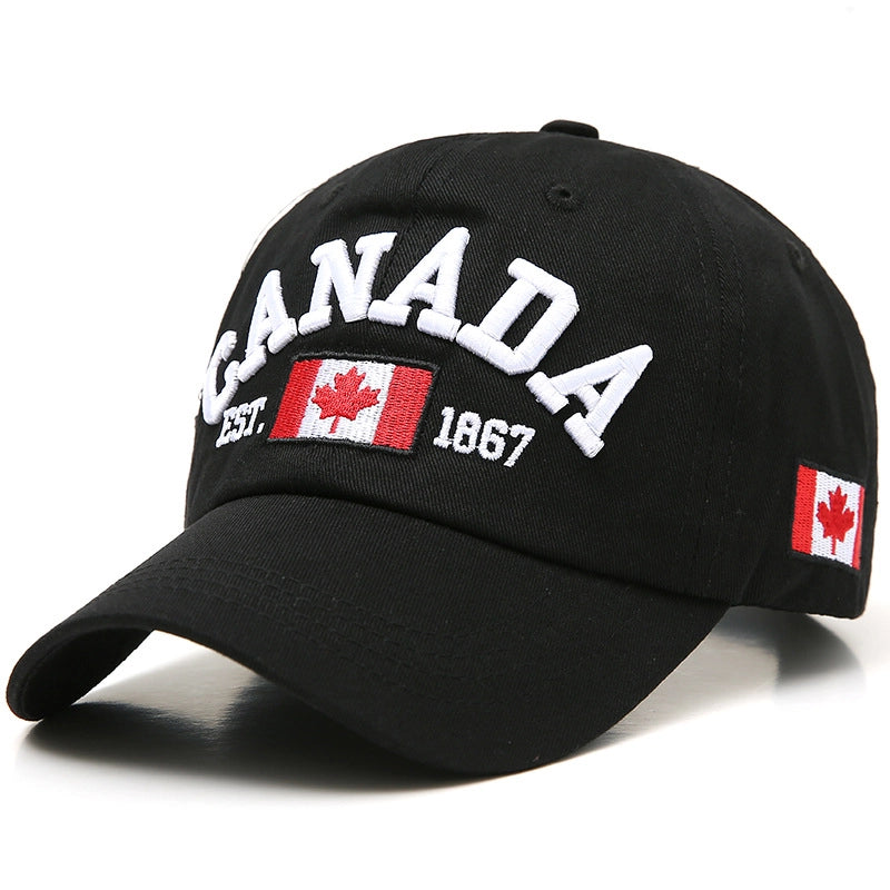 Unisex Casual Letter Maple Leaf Embroidery Curved Eaves Baseball Cap