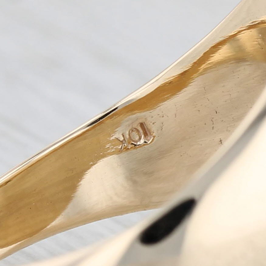 Old English H Signet Ring 10k Yellow Gold Men's Size 12 Initial Letter